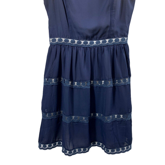 Doe Rae Dress Women Small Navy Blue Fairy Whimsygoth Mesh Lace Party Event - Picture 10 of 10